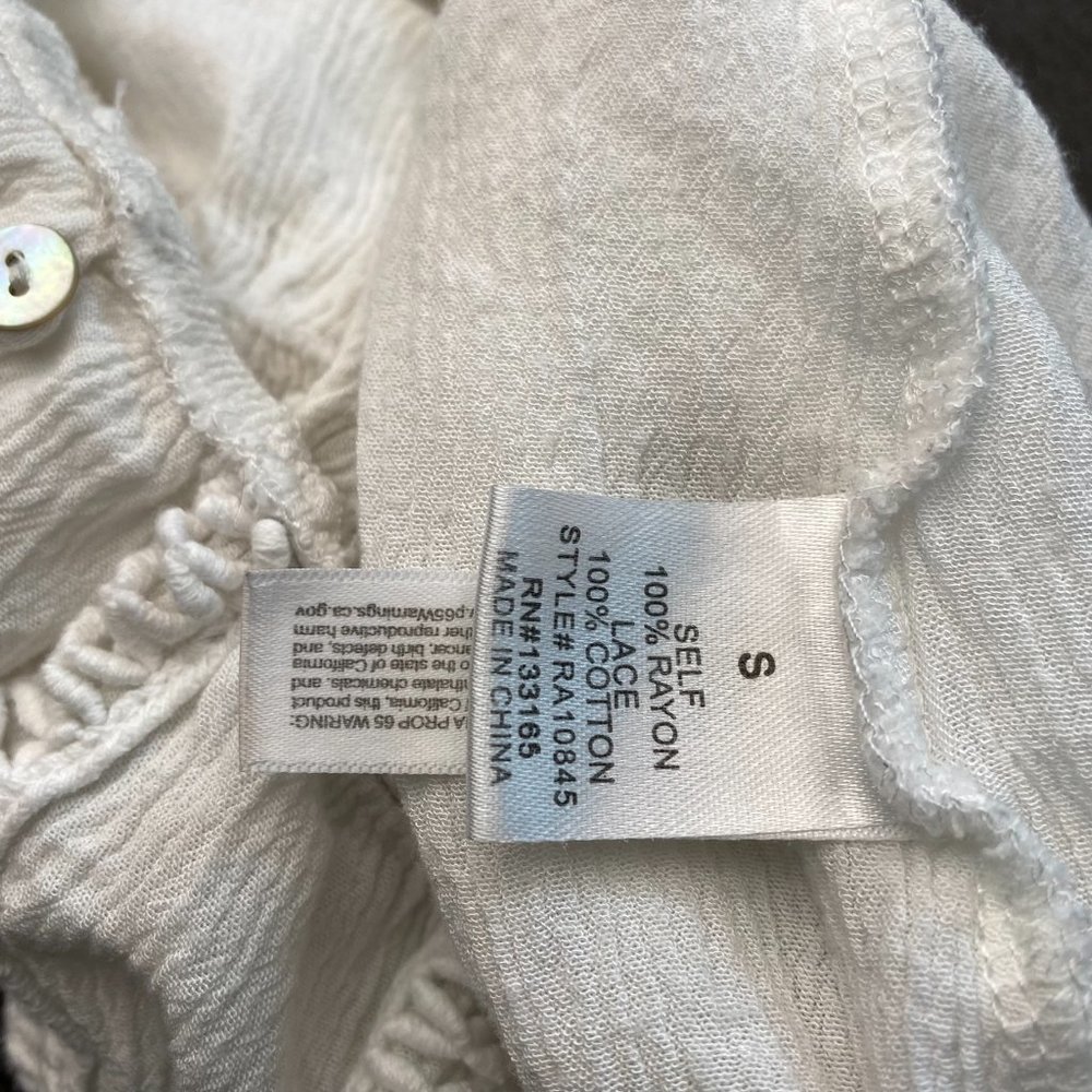 Altar'd State Cream Ruffle Button Crop Top - Picture 5 of 9